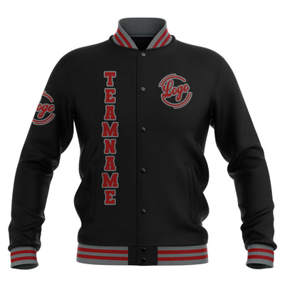 Custom Black Red Grey Waterproof Varsity Jackets Personalized Stitched Name Number Logo to Letterman Jackets enthsush