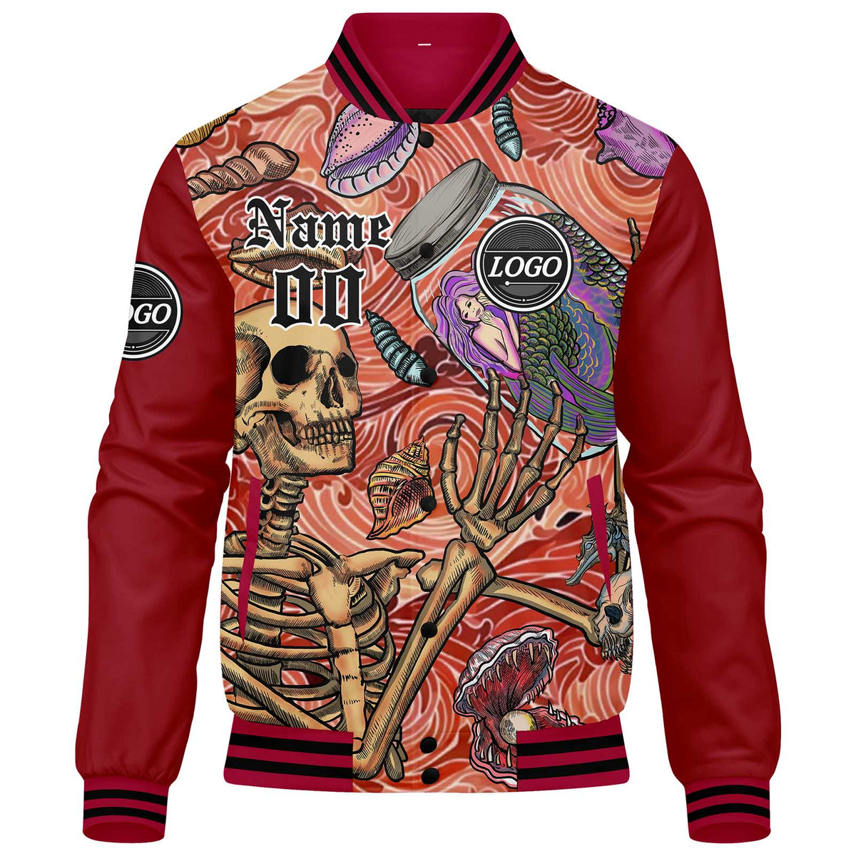 Custom Varsity Jacket Letterman jacket for Men, Women and Youth Red enthsush