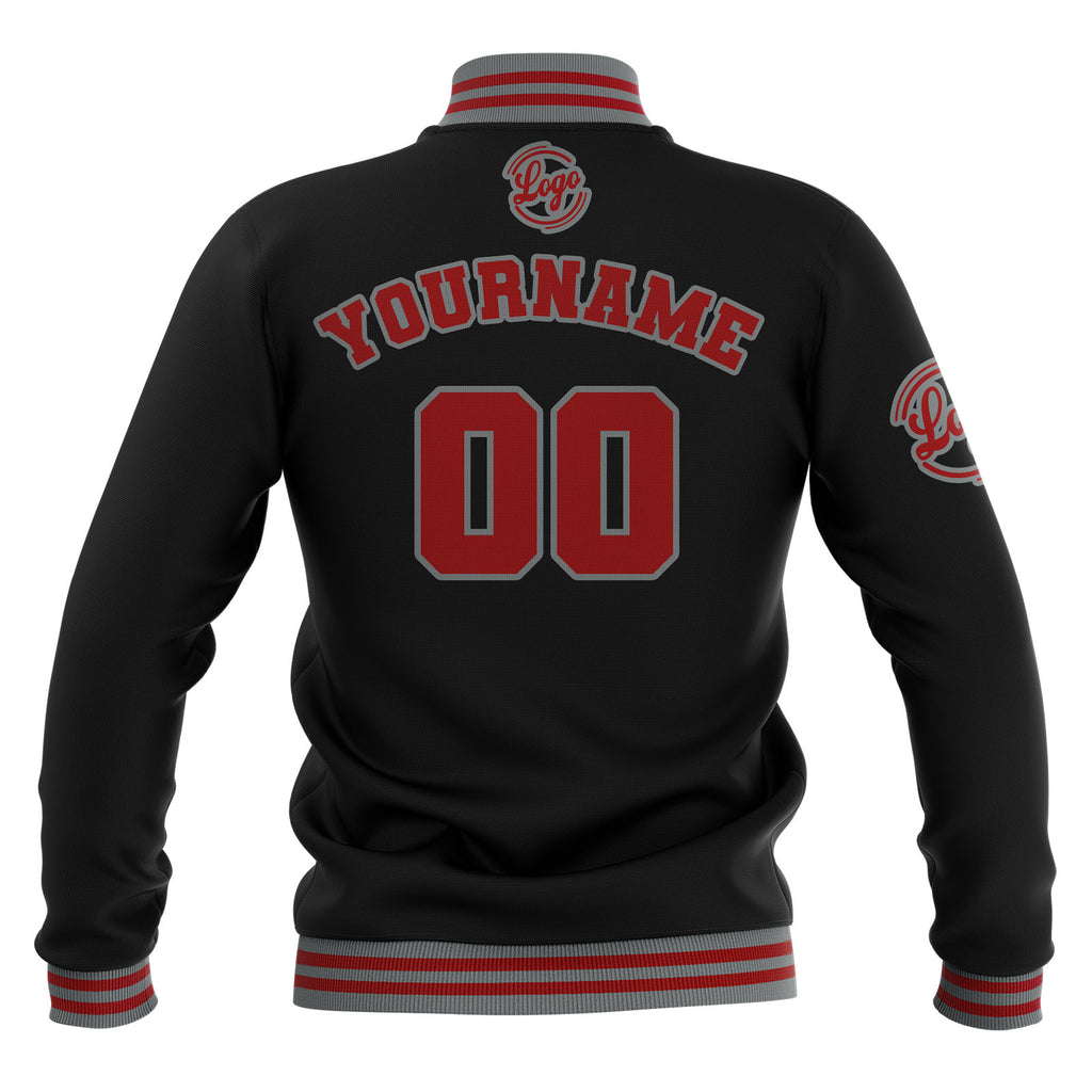 Custom Black Red Grey Waterproof Varsity Jackets Personalized Stitched Name Number Logo to Letterman Jackets enthsush