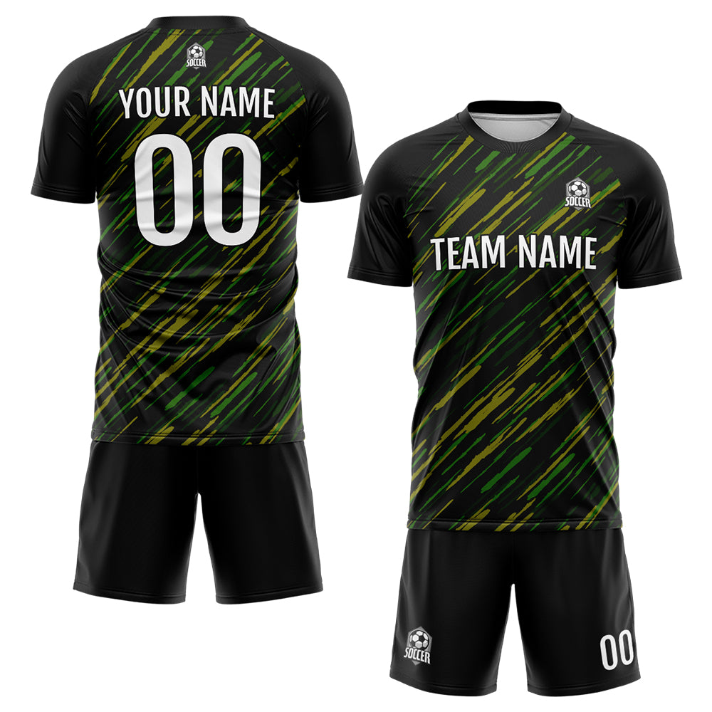 Custom Soccer Jerseys for Men Women Personalized Soccer Uniforms for Adult and Kid Black&Green enthsush