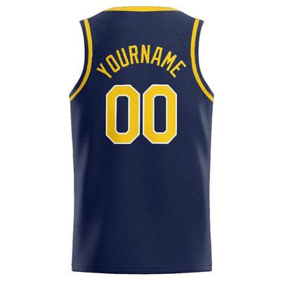 Custom Stitched Basketball Jersey for Men, Women And Kids Navy-Yellow-White enthsush
