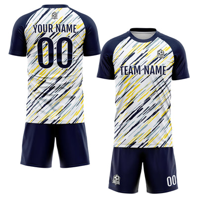 Custom Soccer Jerseys for Men Women Personalized Soccer Uniforms for Adult and Kid White&Navy enthsush