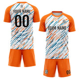 Custom Soccer Jerseys for Men Women Personalized Soccer Uniforms for Adult and Kid White&Orange