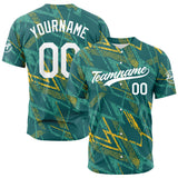 Custom Full Print Design Authentic Baseball Jersey green-yellow