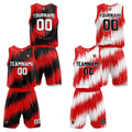 Custom Red Reversible Basketball Suit for Adults and Kids Personalized Jersey enthsush
