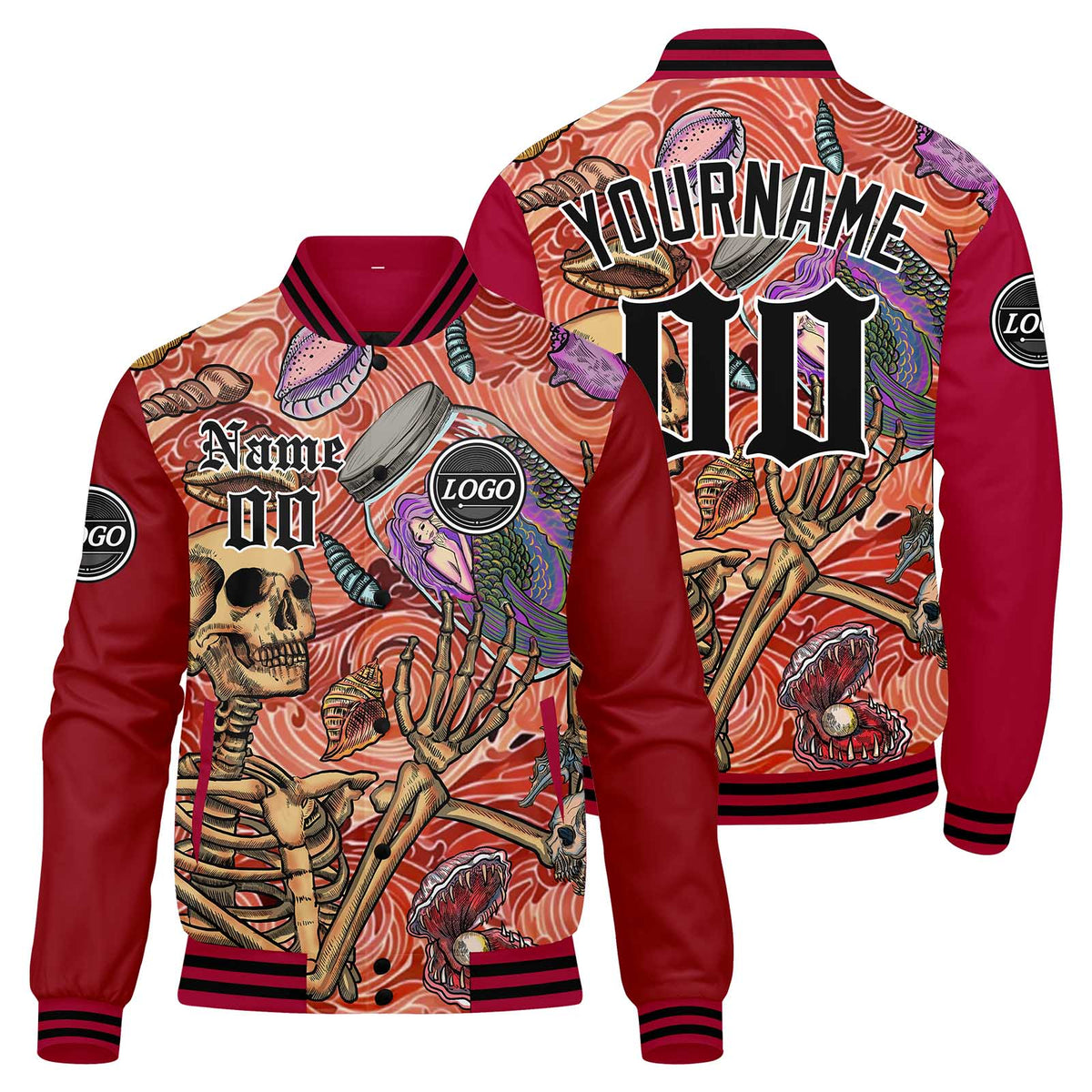 Custom Varsity Jacket Letterman jacket for Men, Women and Youth Red enthsush