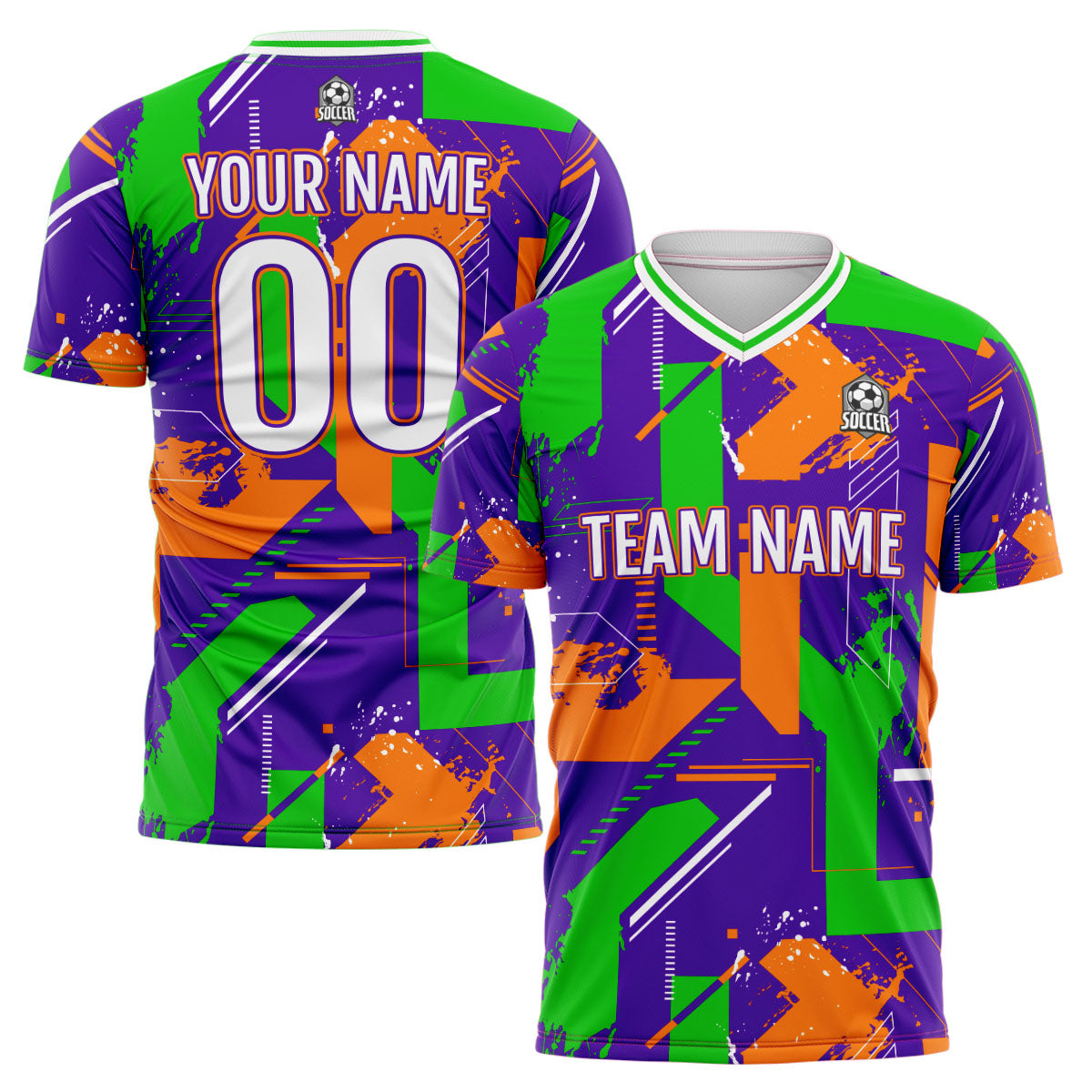 Custom Purple Orange Soccer Jerseys for Men Women Personalized Soccer Uniforms for Adult and Kid enthsush