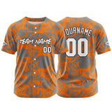 Custom Baseball Jersey Personalized Baseball Shirt for Men Women Kids Youth Teams Stitched and Print Orange&Grey