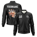 Custom Long Sleeve Windbreaker Jackets Uniform Printed Your Logo Name Number Black enthsush