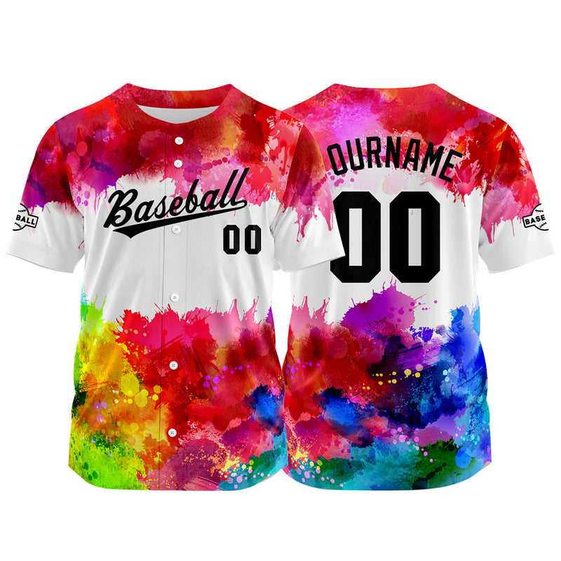 Custom Full Print Design Authentic Baseball Jersey white-red