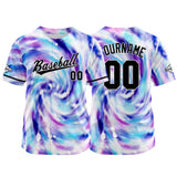 Custom Full Print Design Authentic Baseball Jersey purple-blue