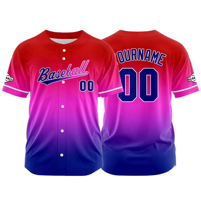 Custom Full Print Design Authentic Baseball Jersey navy-purple-red