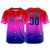 Custom Full Print Design Authentic Baseball Jersey navy-purple-red