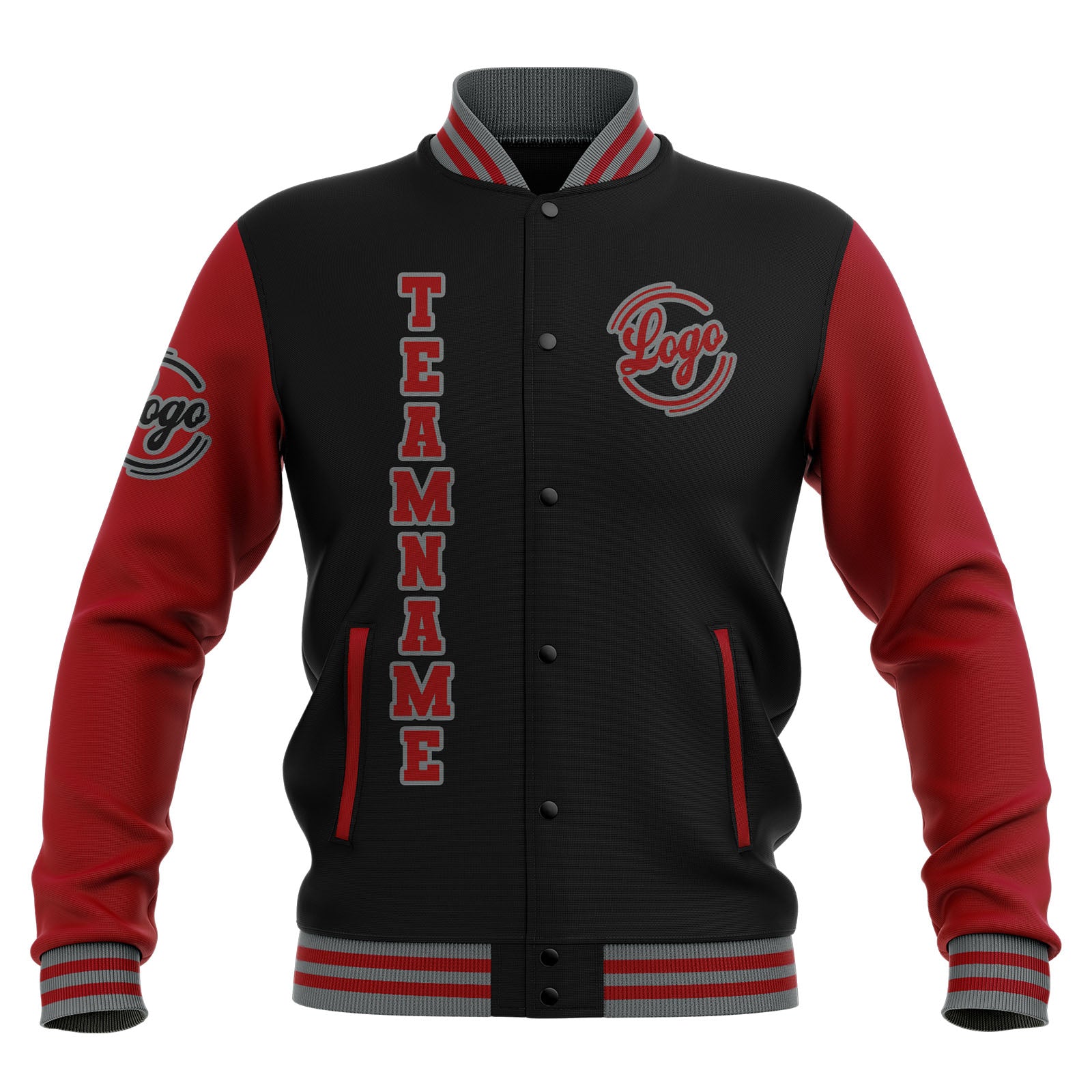 Custom Black Red Grey Waterproof Varsity Jackets Personalized Stitched Name Number Logo to Letterman Jackets enthsush
