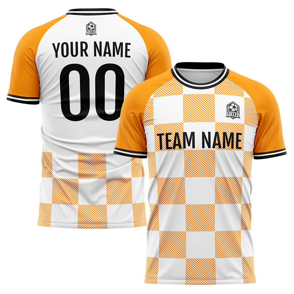 Custom Soccer Jerseys for Men Women Personalized Soccer Uniforms for Adult and Kid Orange-White enthsush