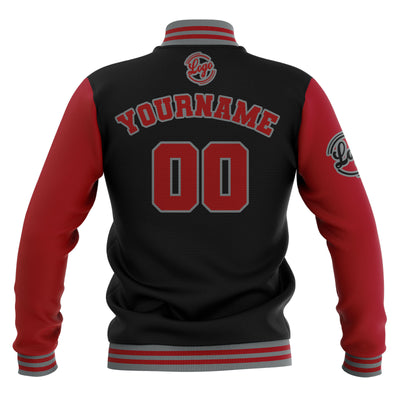Custom Black Red Grey Waterproof Varsity Jackets Personalized Stitched Name Number Logo to Letterman Jackets enthsush