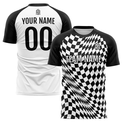 Custom Soccer Jerseys for Men Women Personalized Soccer Uniforms for Adult and Kid Black-White enthsush