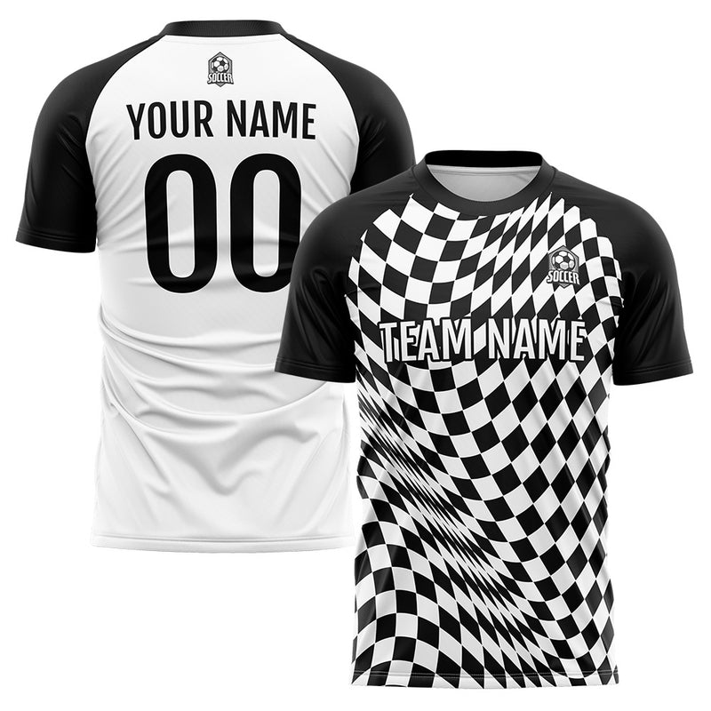Custom Soccer Jerseys for Men Women Personalized Soccer Uniforms for Adult and Kid Black-White