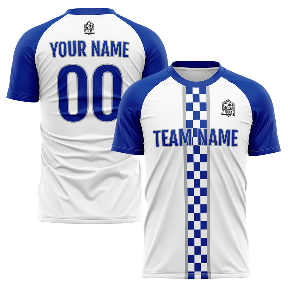 Custom Soccer Jerseys for Men Women Personalized Soccer Uniforms for Adult and Kid Royal-White enthsush