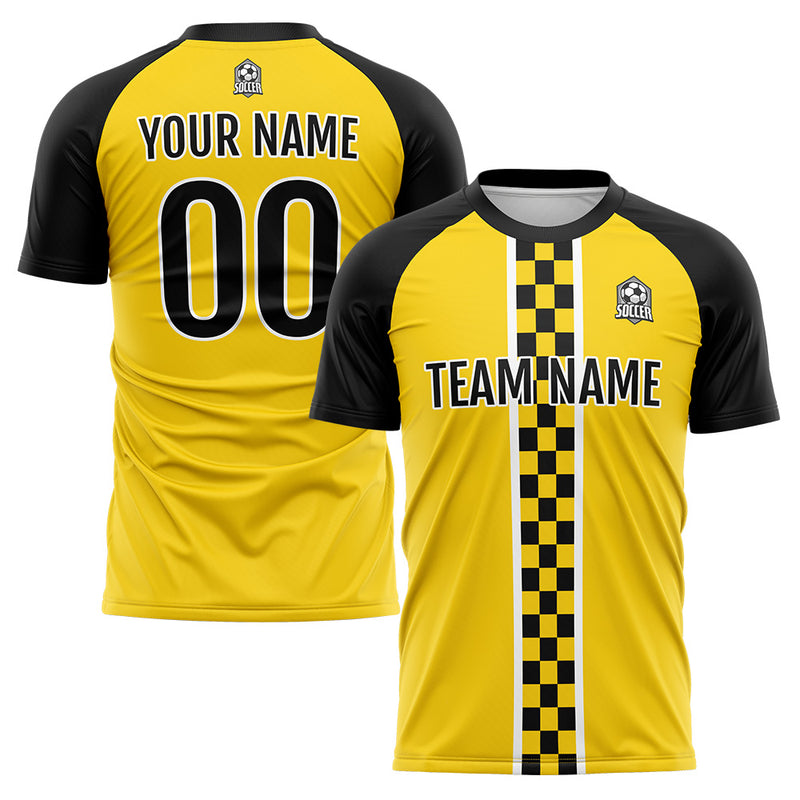 Custom Soccer Jerseys for Men Women Personalized Soccer Uniforms for Adult and Kid Yellow-Black