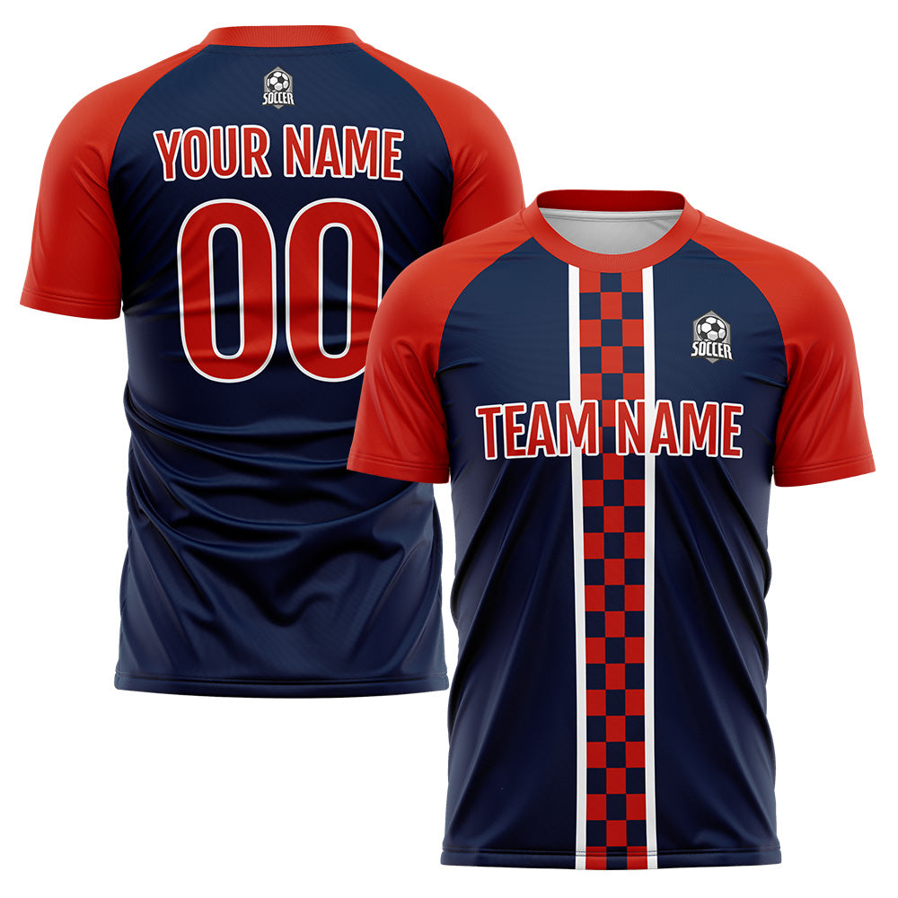 Custom Soccer Jerseys for Men Women Personalized Soccer Uniforms for Adult and Kid Red-Navy enthsush