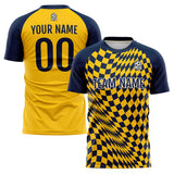 Custom Soccer Jerseys for Men Women Personalized Soccer Uniforms for Adult and Kid Yellow-Navy