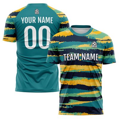 Custom Soccer Jerseys for Men Women Personalized Soccer Uniforms for Adult and Kid Teal enthsush