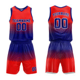 Custom Basketball Jersey Uniform Suit Printed Your Logo Name Number Royal-Red