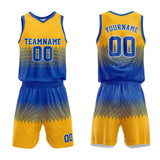 Custom Basketball Jersey Uniform Suit Printed Your Logo Name Number Blue-Yellow