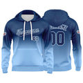 Custom Gradient Hoodie For Man Woman Girl Boy Print Your Logo Name Number Navy Light Blue enthsush