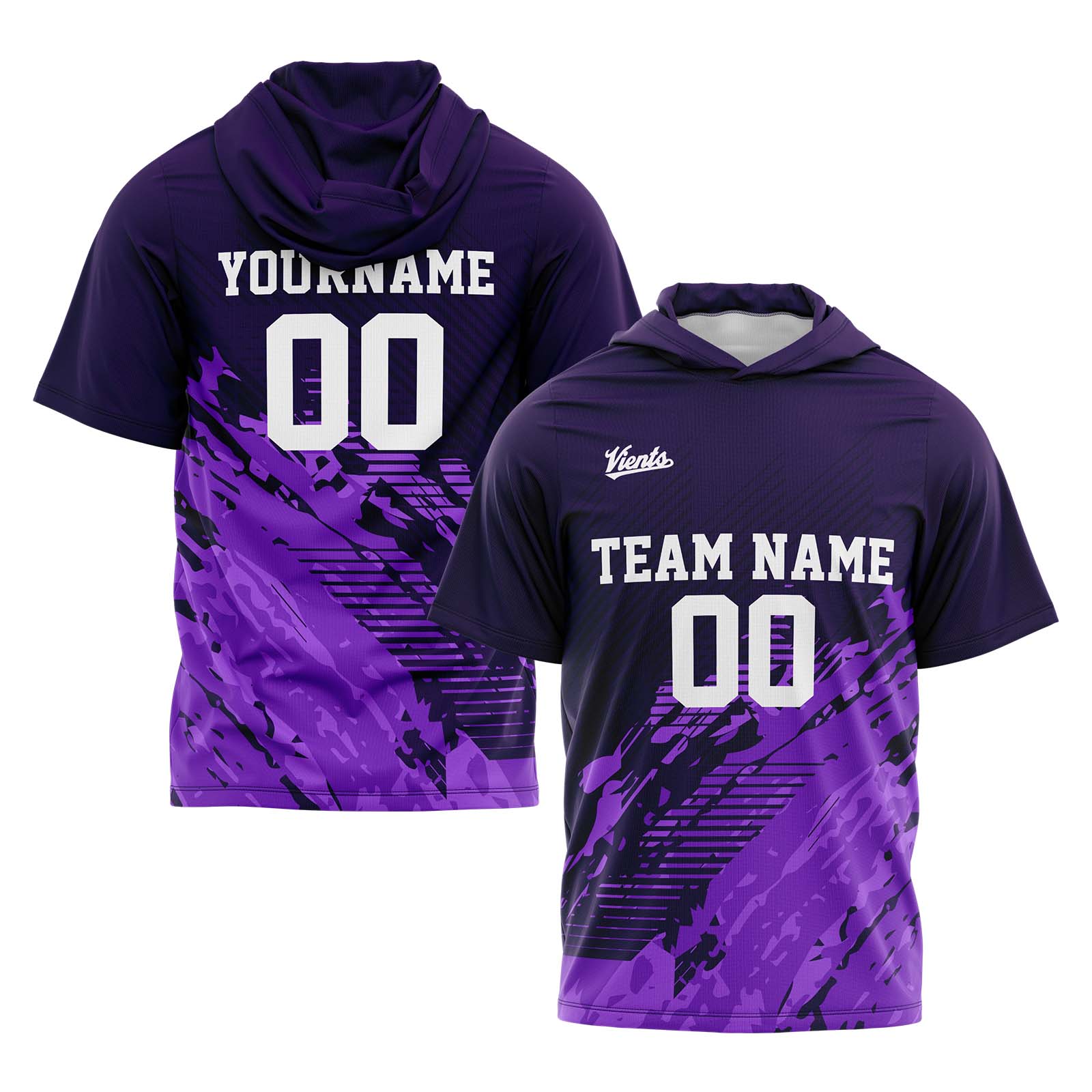 Custom Purple Sleeve Hoodies for Men Women Shirts with Hoods Printed Name Logo enthsush