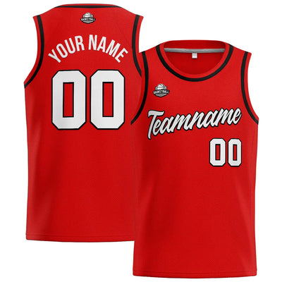 Custom Stitched Basketball Jersey for Men, Women  And Kids Red-Black enthsush