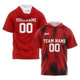 Custom Red Black Sleeve Hoodies for Men Women Shirts with Hoods Printed Name Logo