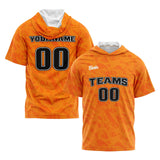 Custom Orange Short Sleeve Hoodies for Men Women Shirts with Hoods Printed Name Logo