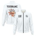 Custom Long Sleeve Windbreaker Jackets Uniform Printed Your Logo Name Number White enthsush