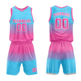 Custom Basketball Jersey Uniform Suit Printed Your Logo Name Number Pink-Light Blue