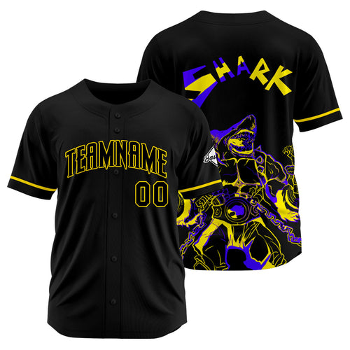 Custom Baseball Uniforms High-Quality for Adult Kids Optimized for Performance Shark-Black&Yellow enthsush