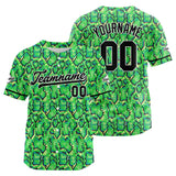 Custom Full Print Design Authentic Baseball Jersey green