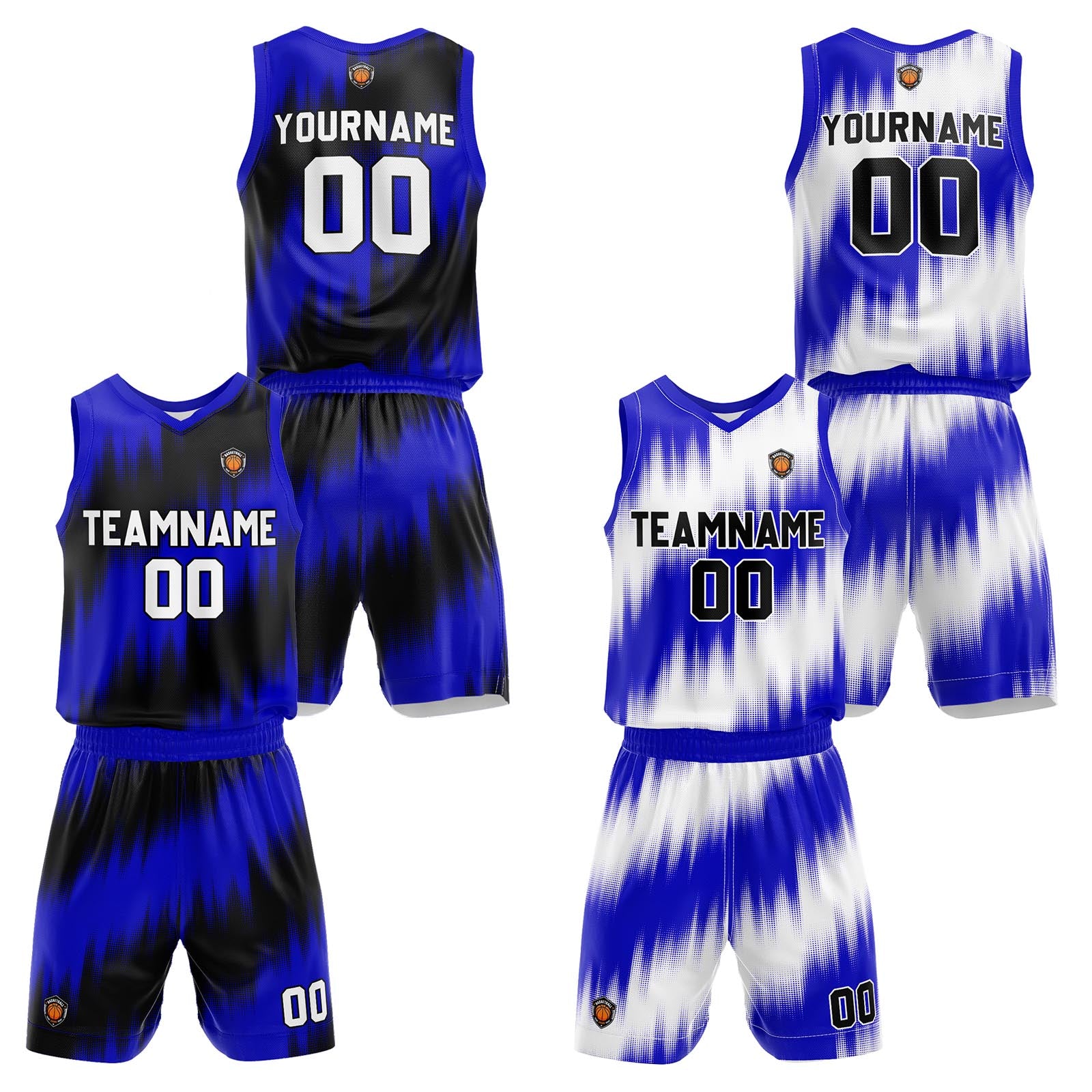 Custom Royal Reversible Basketball Suit for Adults and Kids Personalized Jersey enthsush