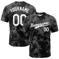 Custom Full Print Design Authentic Baseball Jersey Flocculent tie-dyed enthsush
