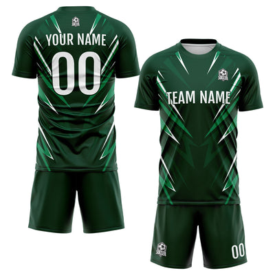 Custom Drak Green Soccer Jerseys for Men Women Personalized Soccer Uniforms for Adult and Kid enthsush