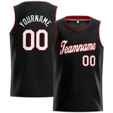 Custom Stitched Basketball Jersey for Men, Women And Kids Black-White-Red