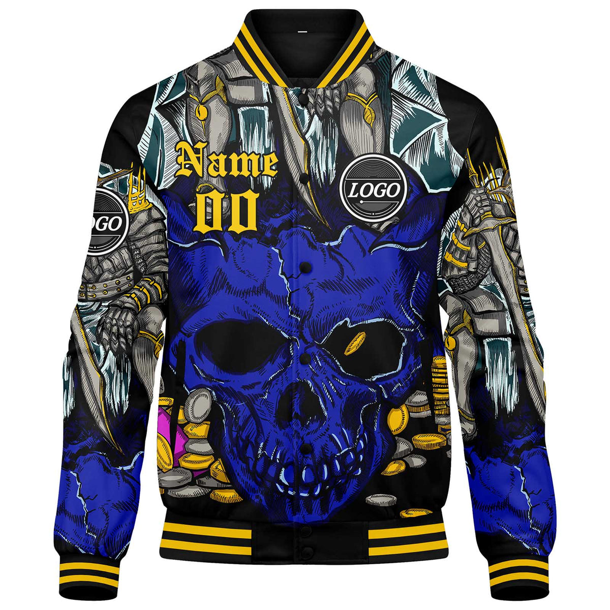 Custom Varsity Jacket Letterman jacket for Men, Women and Youth Royal Yellow enthsush