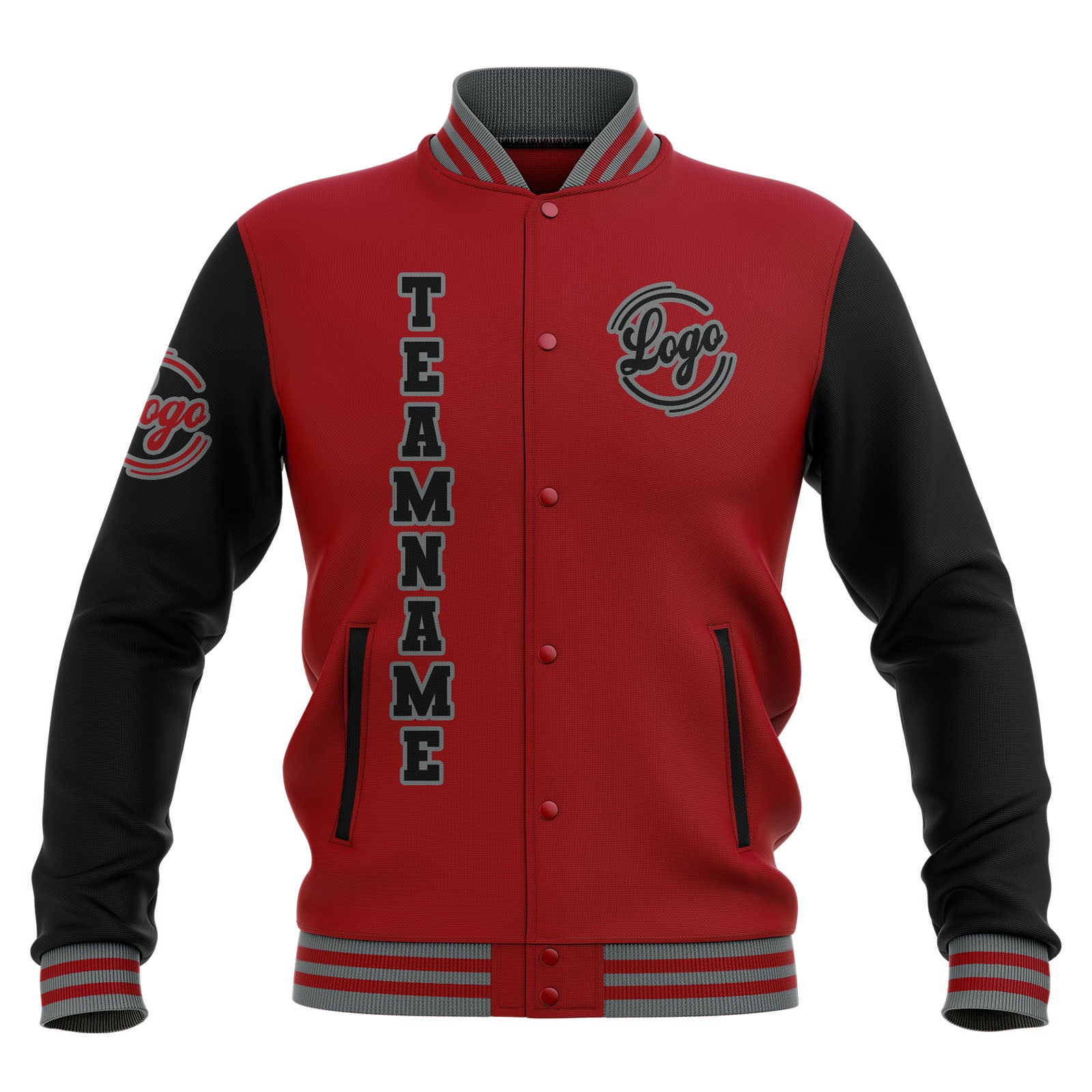 Custom Black Red Grey Waterproof Varsity Jackets Personalized Stitched Name Number Logo to Letterman Jackets enthsush