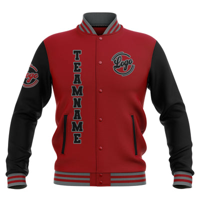Custom Black Red Grey Waterproof Varsity Jackets Personalized Stitched Name Number Logo to Letterman Jackets enthsush