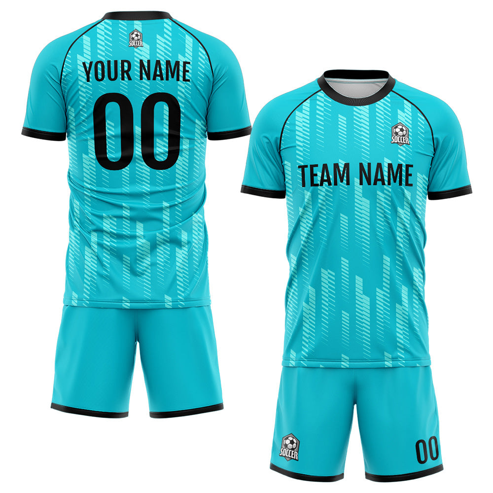 Custom Soccer Jerseys for Men Women Personalized Soccer Uniforms for Adult and Kid Teal&Black enthsush