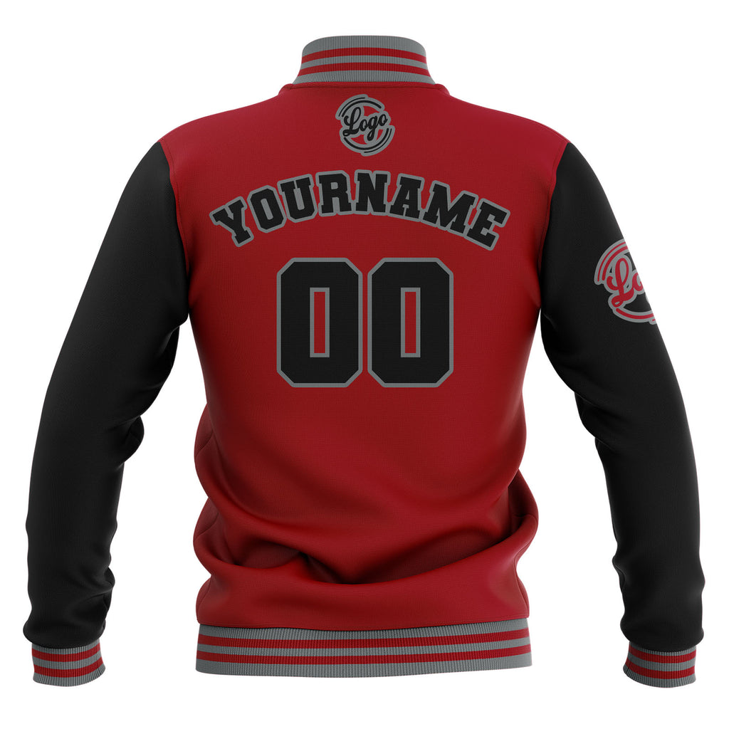 Custom Black Red Grey Waterproof Varsity Jackets Personalized Stitched Name Number Logo to Letterman Jackets enthsush