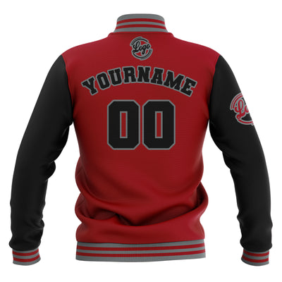 Custom Black Red Grey Waterproof Varsity Jackets Personalized Stitched Name Number Logo to Letterman Jackets enthsush