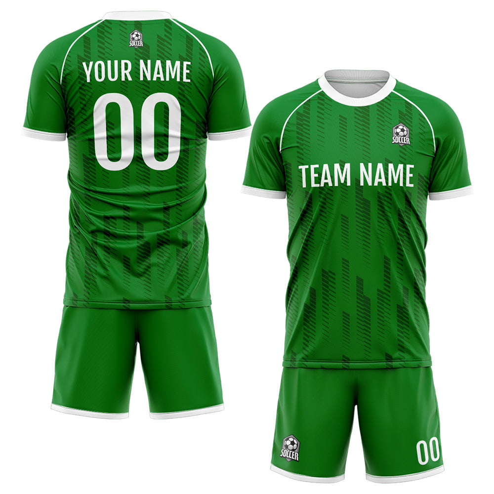 Custom Soccer Jerseys for Men Women Personalized Soccer Uniforms for Adult and Kid Green&White enthsush
