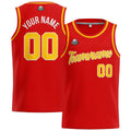 Custom Stitched Basketball Jersey for Men, Women  And Kids Red-Yellow enthsush